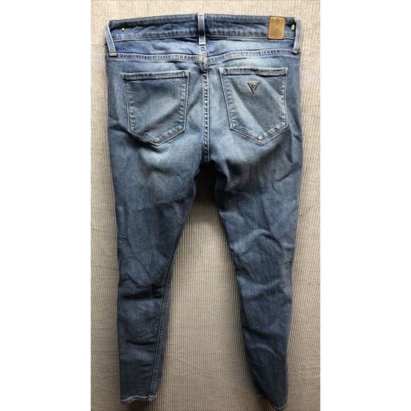 Guess Denim Jeans Size 27R Power Stretch Skinny Distressed Factory Destroyed - Picture 15 of 16